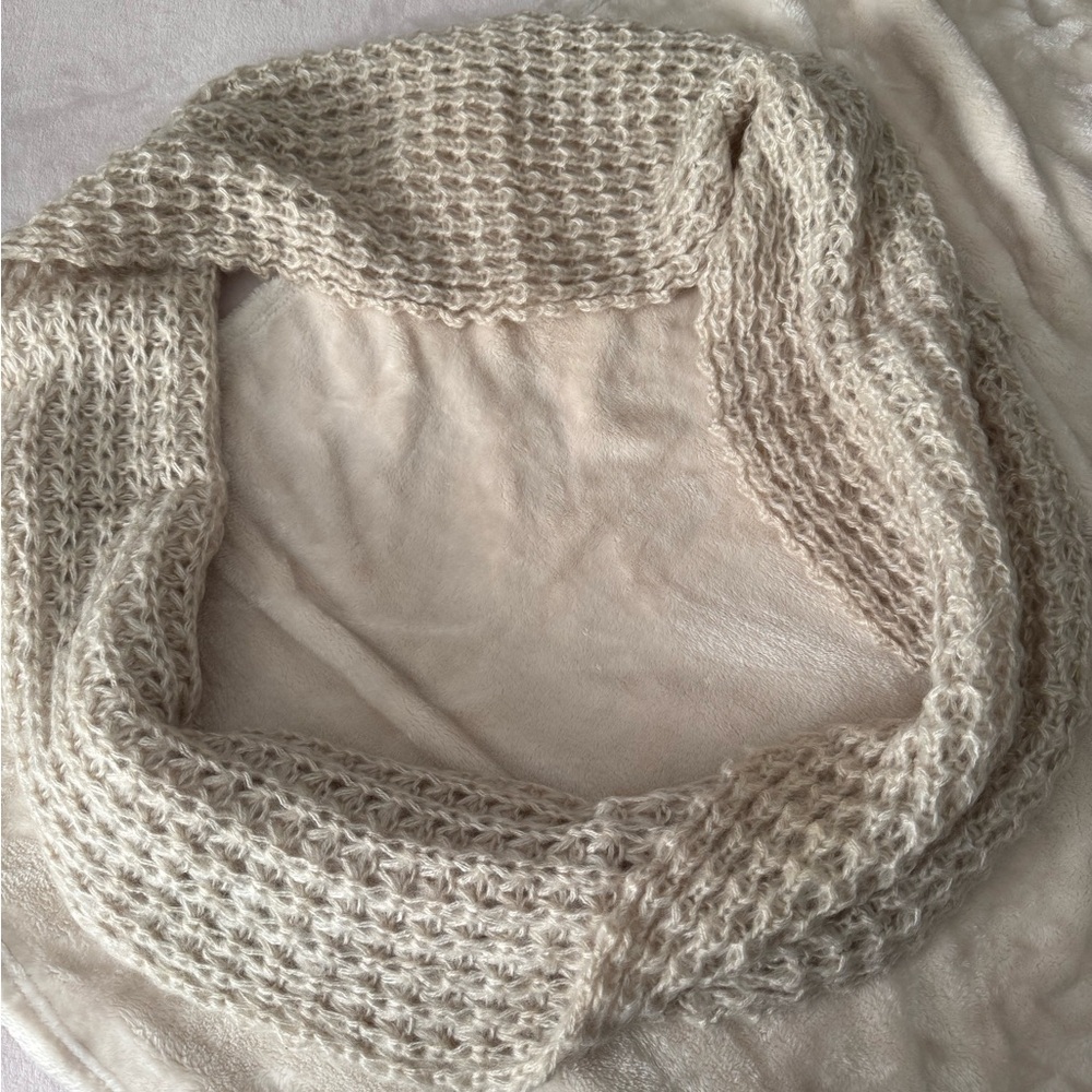 Aeropostale Cream Infinity Neck Sweater with Textured Knit